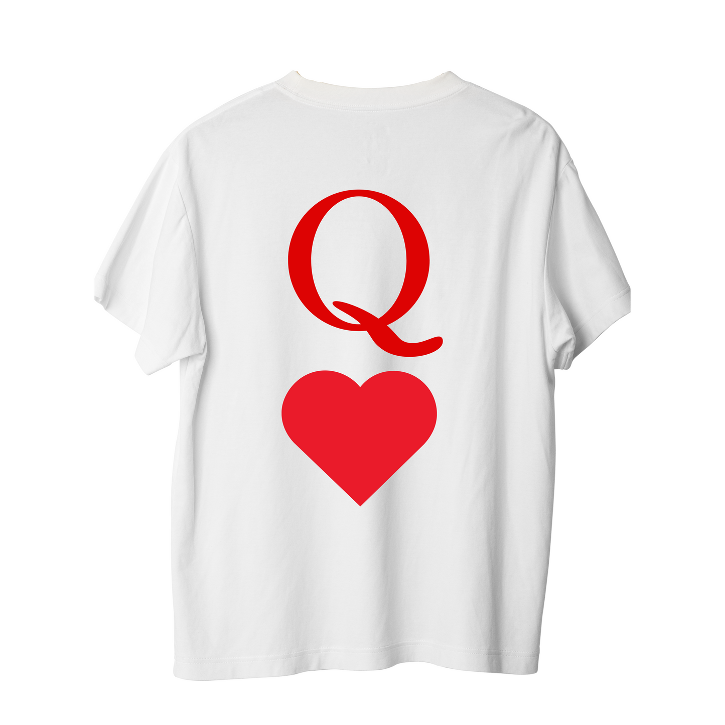 Queen of hearts white t-shirt